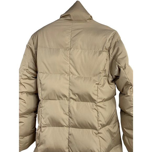 Size Small Womens Andrew Marc Goose Down Puffer Coat Quilted Beige EUC 6522 - Picture 6 of 12